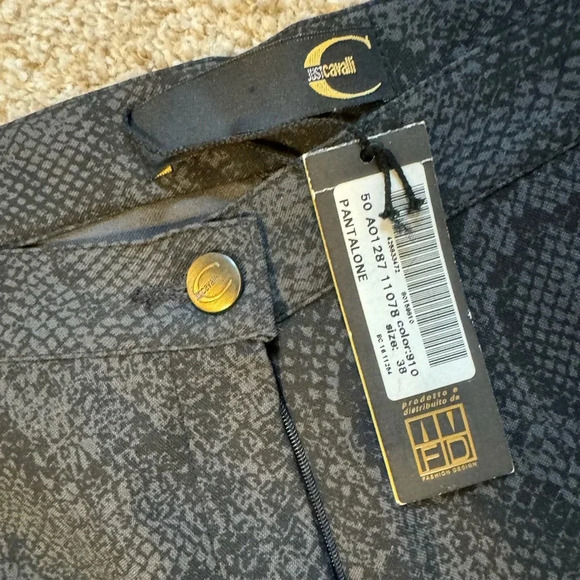 Just Cavalli Black Snake Print Straight Leg Pants - Picture 3 of 7